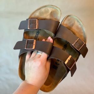 Brown Leather Birkenstock Sandals Arizona